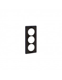 ODACE YOU NOIR PLAQUE DE FINITION SUPPORT ANTHRACITE 3 POSTES ENTRAXE 57MM SCHNEIDER S540916Z