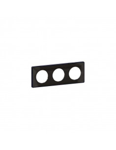 ODACE YOU NOIR PLAQUE DE FINITION SUPPORT ANTHRACITE 3 POSTES ENTRAXE 71MM SCHNEIDER S540906Z