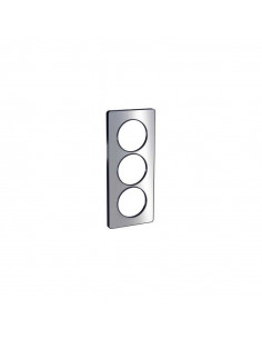 ODACE TOUCH PLAQUE ALUMINIUM BROSSÉ LISERÉ ANTH. 3 POSTES VERTI. ENTRAXE 57MM SCHNEIDER S540816J