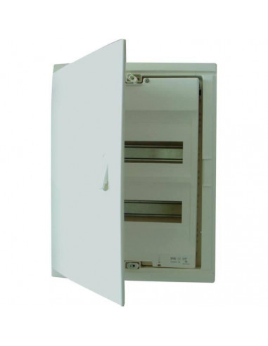 Coffret modulaire encastré 2 rangées 24+4 modules avec porte isolante galbée blanche LEGRAND 001512