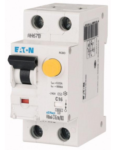 Disjoncteur différentiel 32A 100mA Courbe C 1p+N Type AC 000177713 EATON FRBM6 C32/1N/01