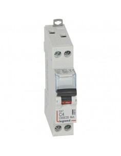 Disjoncteur Phase+Neutre DNX³4500 6kA arrivée et sortie borne à vis 1P+N 230V~ 4A courbe C 1 module LEGRAND 406864