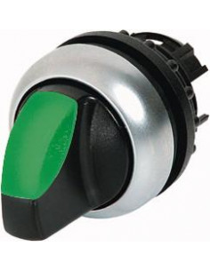 Commutateur rotatif lumineux 3 positions vert à accrochage EATON M22-WRLK3-G