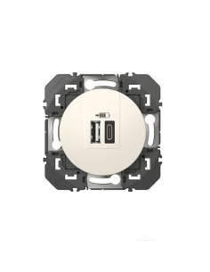 CHARGEUR 2 USB A+C 3A 15 W BLANC DOOXIE LEGRAND 600349 2