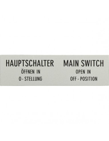 Support +étiquette interrupteur général – N'ouvrir l'armoire qu'en position 0 en DE/EN pour T5b EATON ZFS61/62-P3