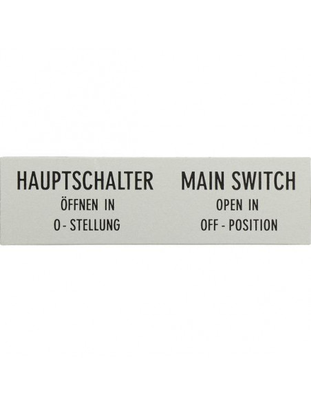 Support +étiquette interrupteur général – N'ouvrir l'armoire qu'en position 0 en DE/EN pour T5b EATON ZFS61/62-P3
