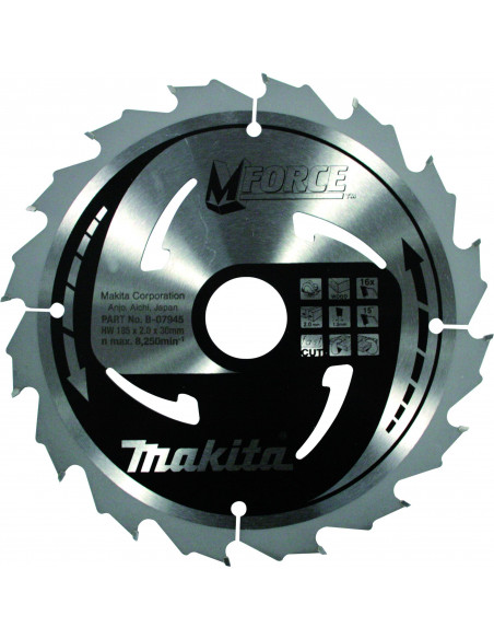 LAME CARBURE MFORCE BOIS 190X30MM 12D MAKITA B-31974