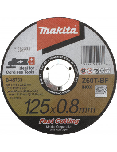DISQUE A TRONÇONNER METAL DEP 125X0,8X22,23MM Z60T MAKITA B-46953