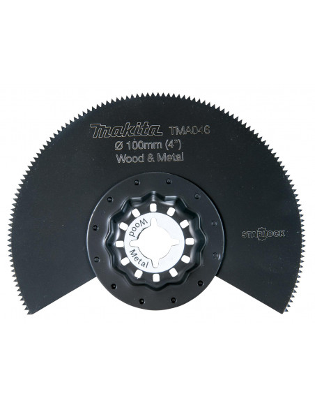 Lame segment BIM à moyeu déporté Bois et Métal TMA046 STARLOCK 100mm MAKITA B-64808