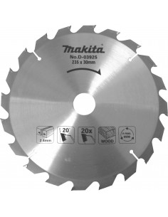 Lame carbure bois standard pour scies circulaires 165/20/24 MAKITA D-03333 2