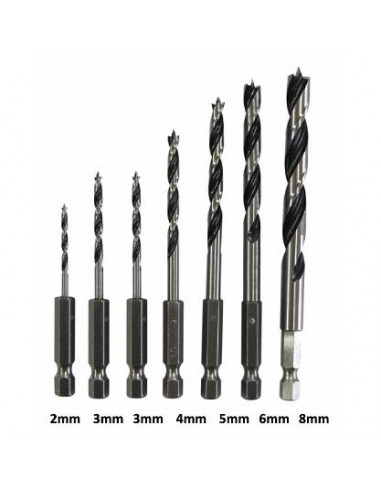 LOT DE 7 MECHES A BOIS (2/3/3/4/5/6/8 MM) MAKITA D-62371