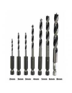 LOT DE 7 MECHES A BOIS (2/3/3/4/5/6/8 MM) MAKITA D-62371 2