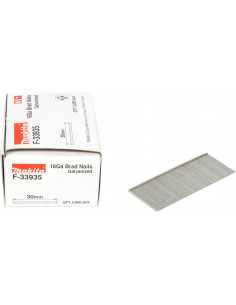 2000 Clous brads T 16 Ga galvanisés pour cloueurs(GF600, DBN600, DBN601, SKN16, NT65A, IM65) MAKITA F-33964 2