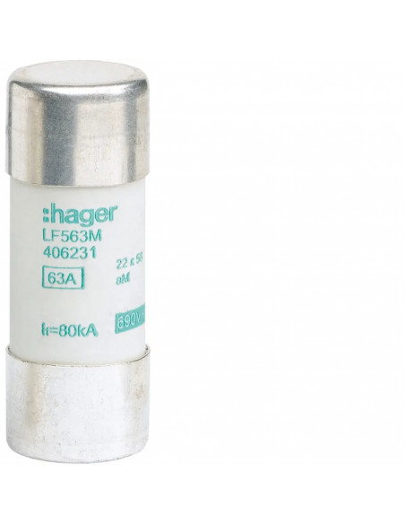 Cartouche fusible industrielle 22x58 gG 63A HAGER LF563G