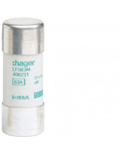 Cartouche fusible industrielle 22x58 aM 16A HAGER LF516M