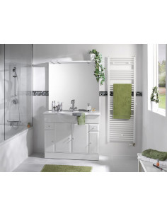 Radiateur sèche-serviettes 2012 eau chaude central 0408W blanc ATLANTIC 833426 2