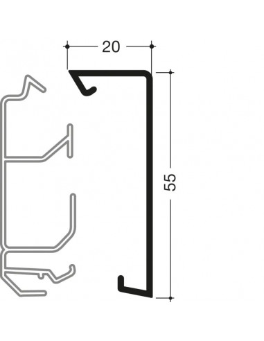 Couvercle pour plinthe SL20055 Pure HAGER SL200552F9016