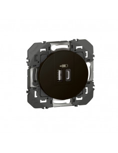 CHARGEUR 2USB A+C 3A 15 W NOIR DOOXIE LEGRAND 095288
