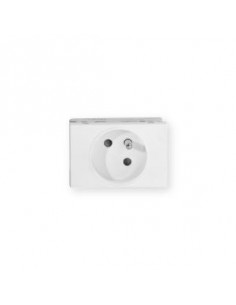 Prise TerCia 2 pôles + terre simple spécial goulotte blanche IBOCO B45010