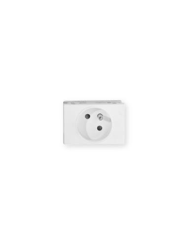Prise TerCia 2 pôles + terre simple spécial goulotte blanche IBOCO B45010