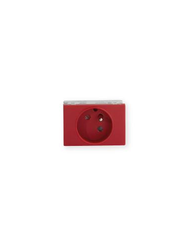 Prise TerCia 2 pôles + terre simple détrompée spécial goulotte rouge IBOCO B45011