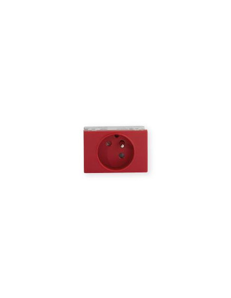 Prise TerCia 2 pôles + terre simple détrompée spécial goulotte rouge IBOCO B45011