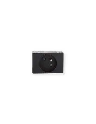 Prise TerCia 2 pôles + terre simple spécial goulotte noir IBOCO B45012