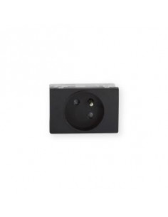 Prise TerCia 2 pôles + terre simple spécial goulotte noir IBOCO B45012 2
