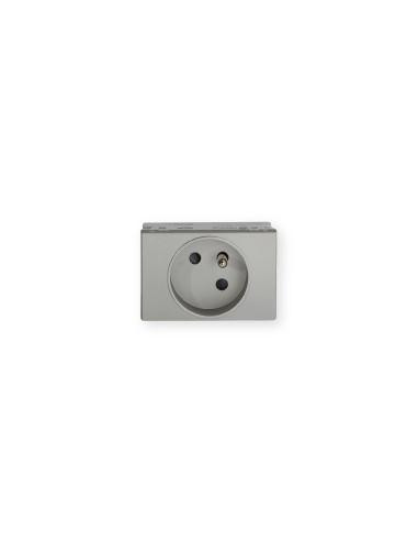 Prise TerCia 2 pôles + terre simple spécial goulotte alucolor IBOCO B45013