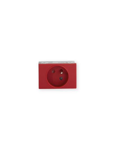 Prise TerCia 2 pôles + terre simple spécial goulotte rouge IBOCO B45014