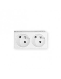 Prise TerCia 2 pôles + terre double spécial goulotte blanche IBOCO B45020