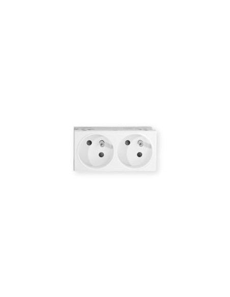 Prise TerCia 2 pôles + terre double spécial goulotte blanche IBOCO B45020