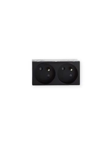 Prise TerCia 2 pôles + terre double spécial goulotte noir IBOCO B45022