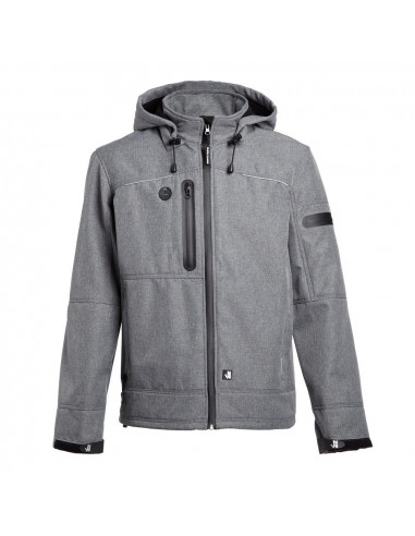 Veste softshell FLORES gris chiné/noir taille S TEXTILE PRODUCTION 1133/SGRI