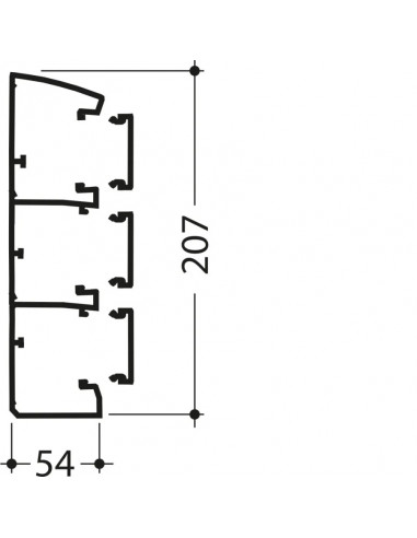 Goulotte appareillable queraz enclipsage direct h207xp56mm L200mm RAL 9016 Pure HAGER GBD5019009016