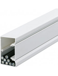 Goulotte d'installation Queraz GBD 50x85mm 1 compartiment PVC blanc enclipsage direct L200mm PVC Pure HAGER GBD5008509016