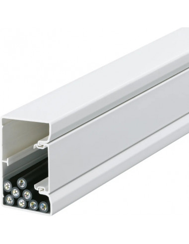 Goulotte d'installation Queraz GBD 50x85mm 1 compartiment PVC blanc enclipsage direct L200mm PVC Pure HAGER GBD5008509016