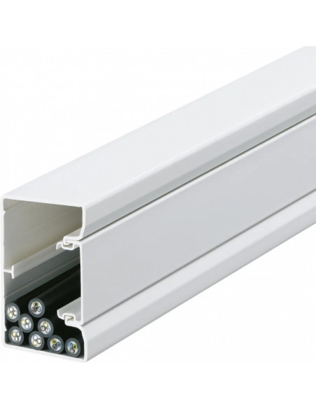 Goulotte d'installation Queraz GBD 50x85mm 1 compartiment PVC blanc enclipsage direct L200mm PVC Pure HAGER GBD5008509016