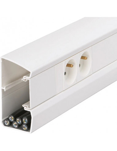 Goulotte appareillable queraz enclipsage direct h 105mm xp 56mm L200mm PVC Pure HAGER GBD5010009016