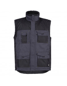 Gilet multipoches ALI gris/noir taille XL FRANCE TEXTILE PRODUCTION 1206/XLGRI
