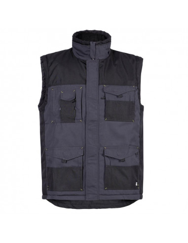 Gilet multipoches ALI gris/noir taille XXL FRANCE TEXTILE PRODUCTION 1206/XXLGRI