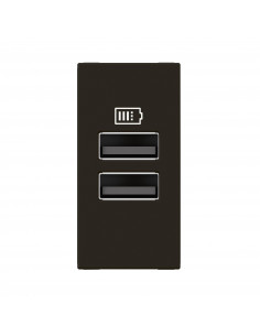 Chargeur 2 USB Type-A Mosaic 2 modules noir pour support LCM LEGRAND 077662L