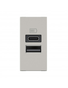 Chargeur USB Type-A+Type-C Mosaic 2 modules alu pour support LCM LEGRAND 077671L 2