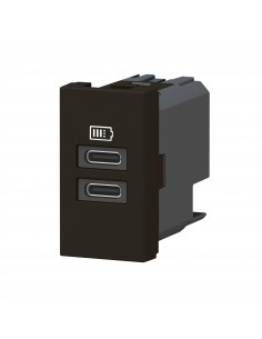Prise 2 USB Type-C Mosaic 3A 15W pour boîte de sol, bloc bureau et goulotte 1 module noir mat LEGRAND 077682L 2