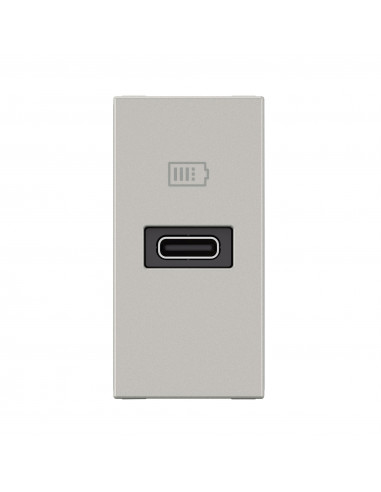Chargeur USB Type-C Power Delivery Mosaic 1 module alu pour support LCM LEGRAND 077691L