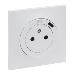 PRISE 2P+T FR SURF USB TYPE C BLANC COMPLET LEGRAND 091345