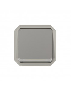 Va-et-vient témoin avec voyant étanche Plexo 10AX avec enjoliveur finition gris LEGRAND 069512L