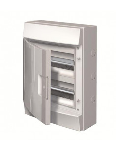 Mistral65H- Coffret Etanche-2R x 12 modules -Porte Opaque-RAL7035-GWT 750°c 1SLM006500A2114 ABB H65P12X210750