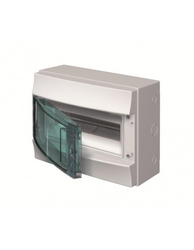 Mistral65H- Coffret Etanche-1R x 12 modules-Porte Transp.-RAL7035-750°c+Borniers 1SLM006501A2212 ABB L629978