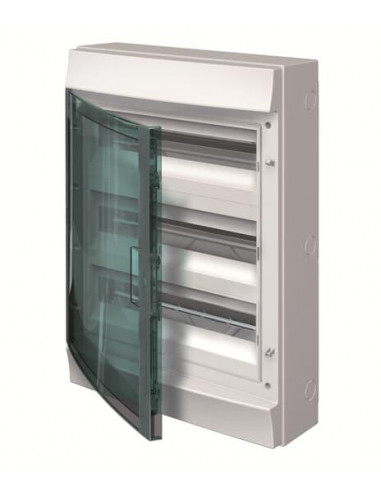 Mistral65H- Coffret Etanche-3R x 18 modules-Porte Transp.-RAL7035-750°c+Borniers 1SLM006501A2218 ABB L629990